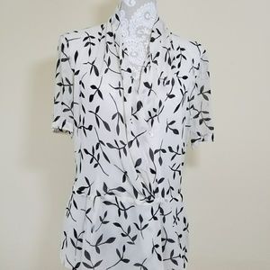 Dana Buchmam silk Blouse Size 10 Brown Tan